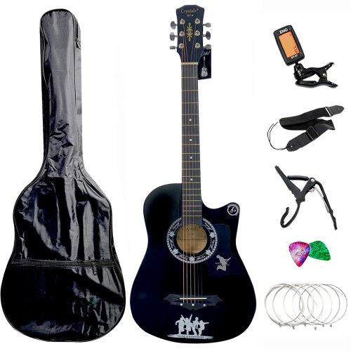 38" Full Size 6 String Acoustic Guitar Black