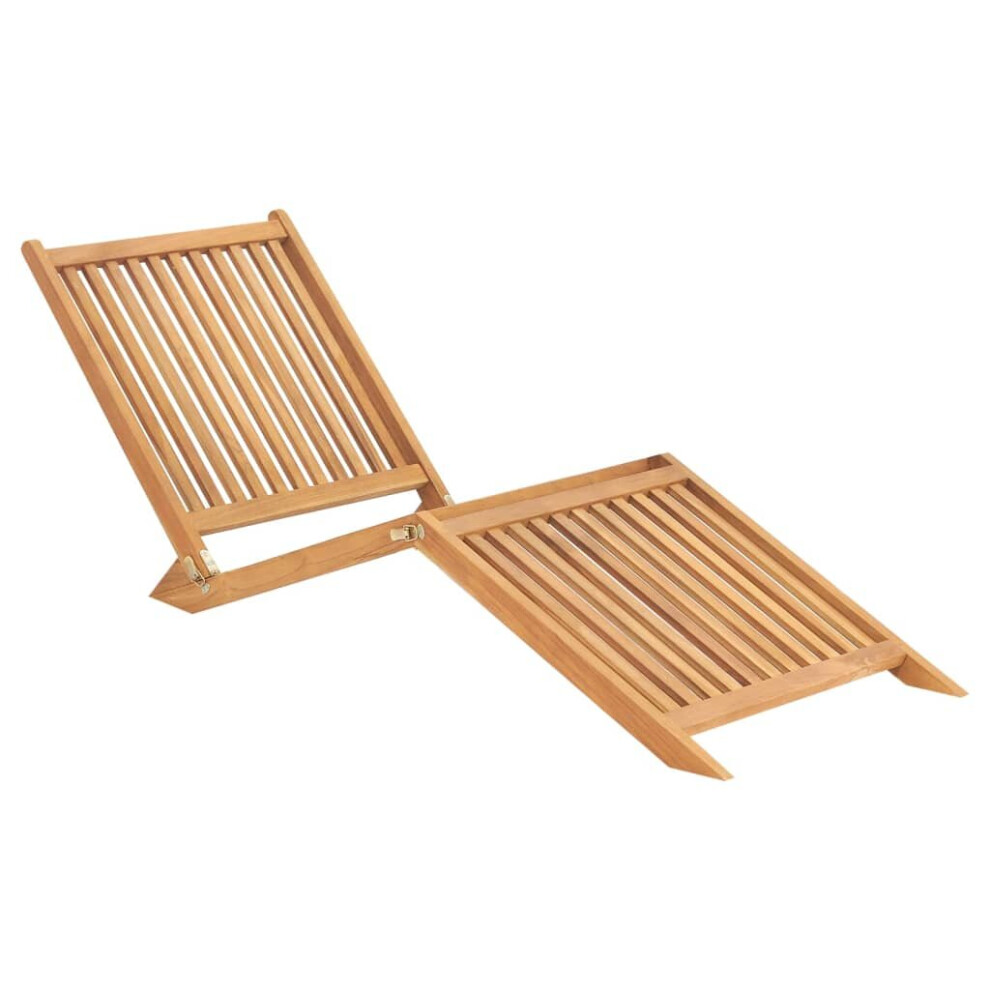 vidaXL Solid Teak Wood Sun Lounger Patio Wooden Sunbed Daybed Chaise Lounge