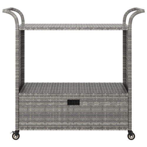 VidaXL vidaXL Barwagen mit Schublade Grau 100x45x97 cm Poly Rattan 2