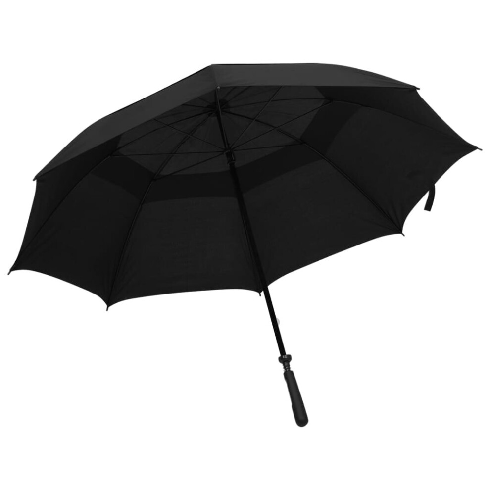 vidaXL Umbrella Black Outdoor Patio Rainy Day Handle Rain Walking Umbrella