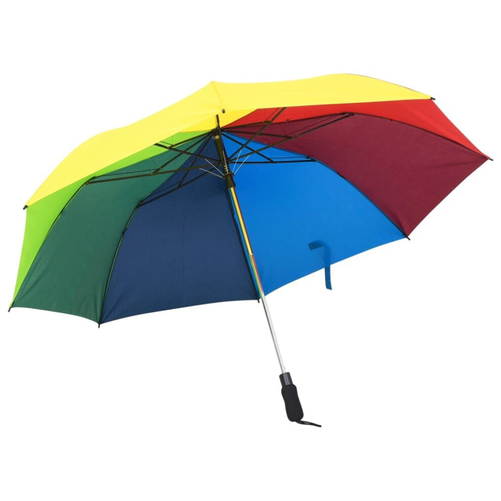 vidaXL Automatic Folding Umbrella Multicolour Portable Rain Travel Umbrella