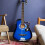 38" Full Size 6 String Acoustic Guitar Blue 5