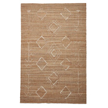 (Tribal - Beige, 150 x 230 cm) Large 100 % Jute Rugs Handmade Eco-friendly Flatweave Rustic Natural Look Beige Brown Area Rug Plain Neutral Mat