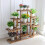 6 Tier Holz Garten Pflanze Rack Lagerung Blumentopf Stand 3