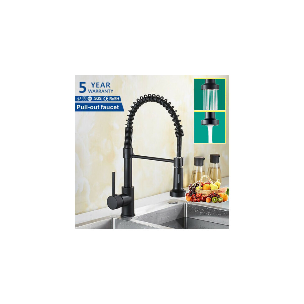 Kitchen Tap Pull Out 360Â° Swivel Spout Sink Bidet Spray Tap, Black