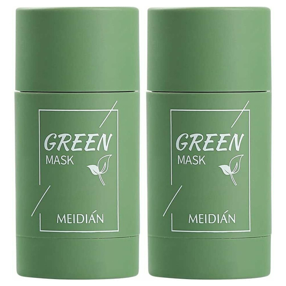 2Pcs Green Tea Natural Purifying Clay Facial Mask Stick