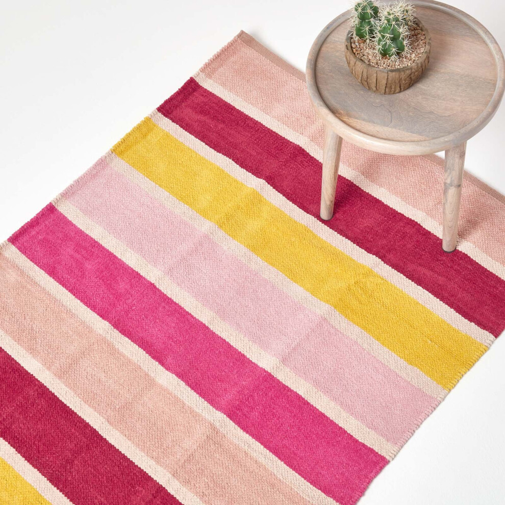 Cotton Chenille Striped Rug