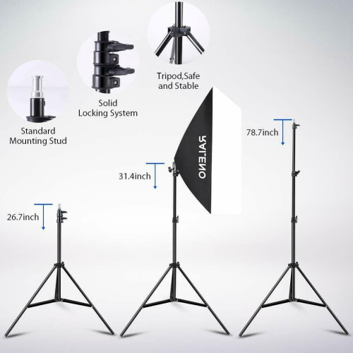 Softbox Photography Lighting Kit, 800W Studio Light 20×28 E27 Socket 1