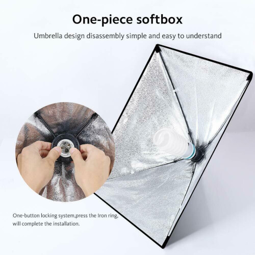 Softbox Photography Lighting Kit, 800W Studio Light 20×28 E27 Socket 2