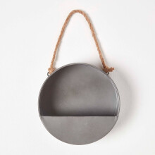 (Small) Round Metal Hanging Wall Planter