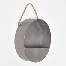 (Medium) Round Metal Hanging Wall Planter