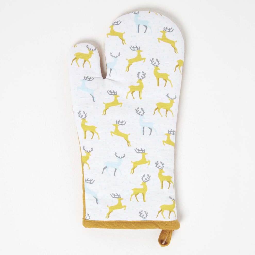Homescapes Majestic Stag Christmas Oven Glove Grey