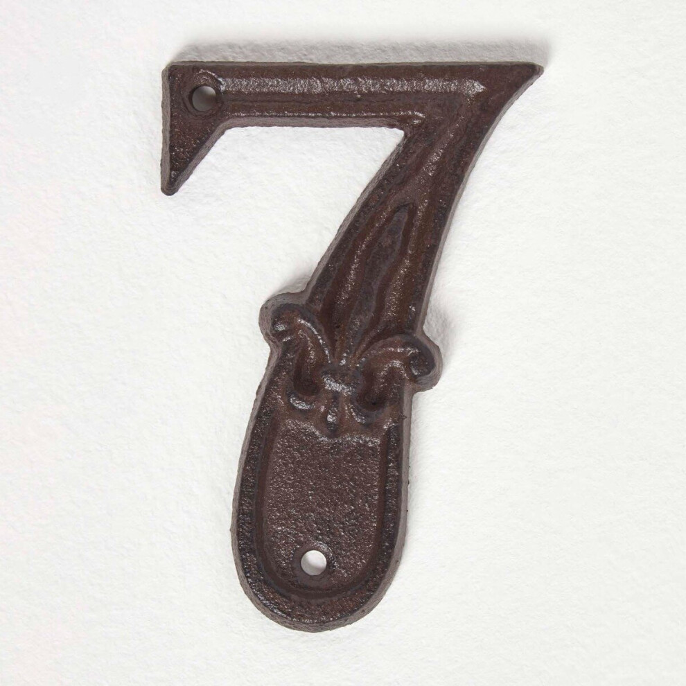 Homescapes (Number 7) Cast Iron House Number Brown