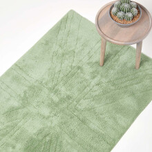 (90 x 150 cm, Sage green) Cotton Tufted Rug Union Jack Plain Embossed Mat