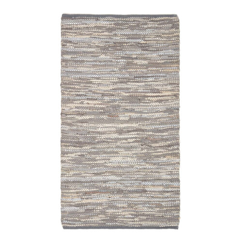 Homescapes (150 x 240 cm, Grey) Denver Leather Woven Rug 1