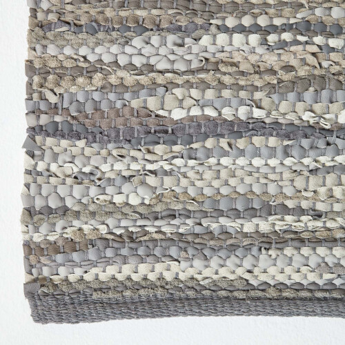Homescapes (150 x 240 cm, Grey) Denver Leather Woven Rug 2