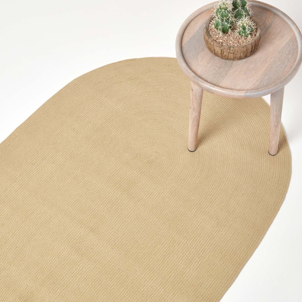 Homescapes (110 X 170 Cm, Natural) Handmade Woven Braided Rug
