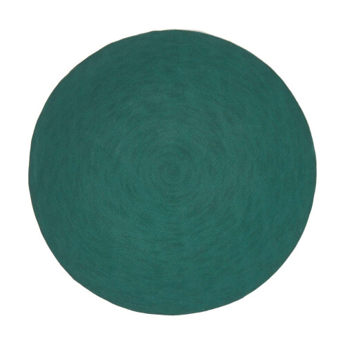Homescapes (120 cm Round, Forest Green) Handmade Woven Braided Rug 1