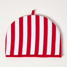 (Red) Tea Cosy Double Design Stripes Teapot Warmer