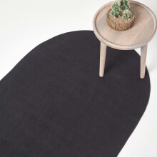 (110 x 170 cm, Black) Handmade Woven Braided Rug