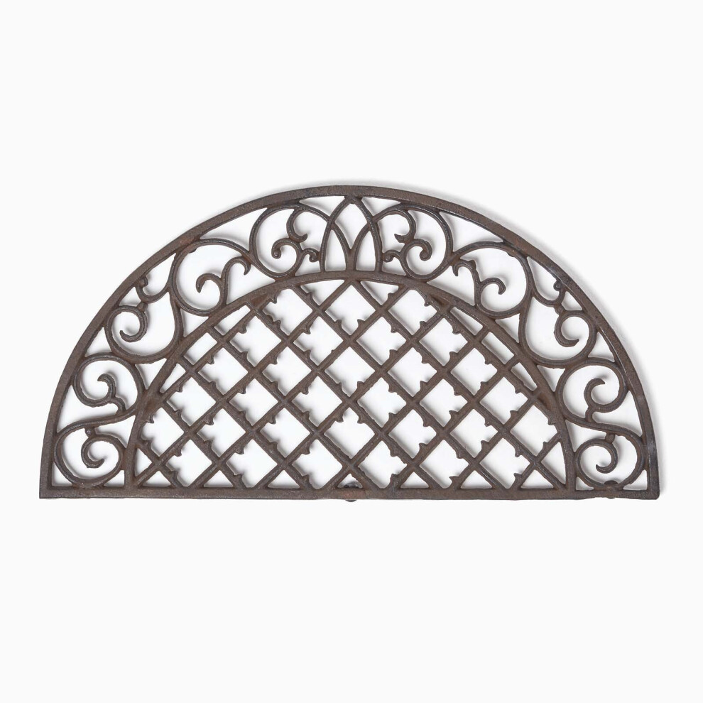 Homescapes Half Moon Parisian Cast Iron Doormat Brown