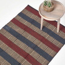 (60 x 100 cm) Multicolour Striped Jute Rug