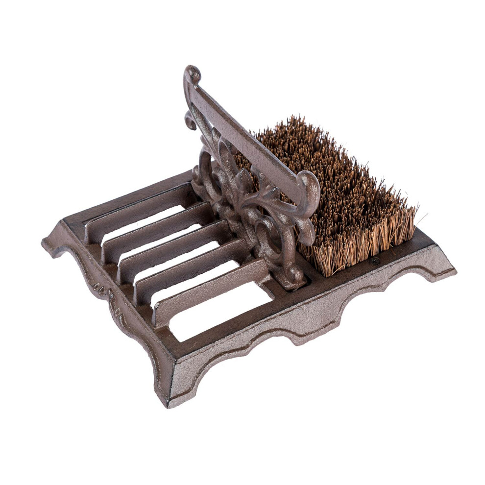 Homescapes Cast Iron Boot Scraper And Cleaner Brown