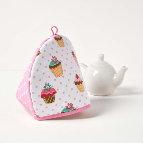 Homescapes Homescapes Tea Cosy Double Design Cup Cakes Teapot Warmer 2