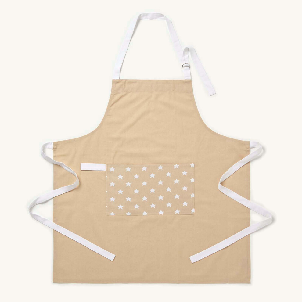 Homescapes ( Stars) Stars Cotton Apron Beige