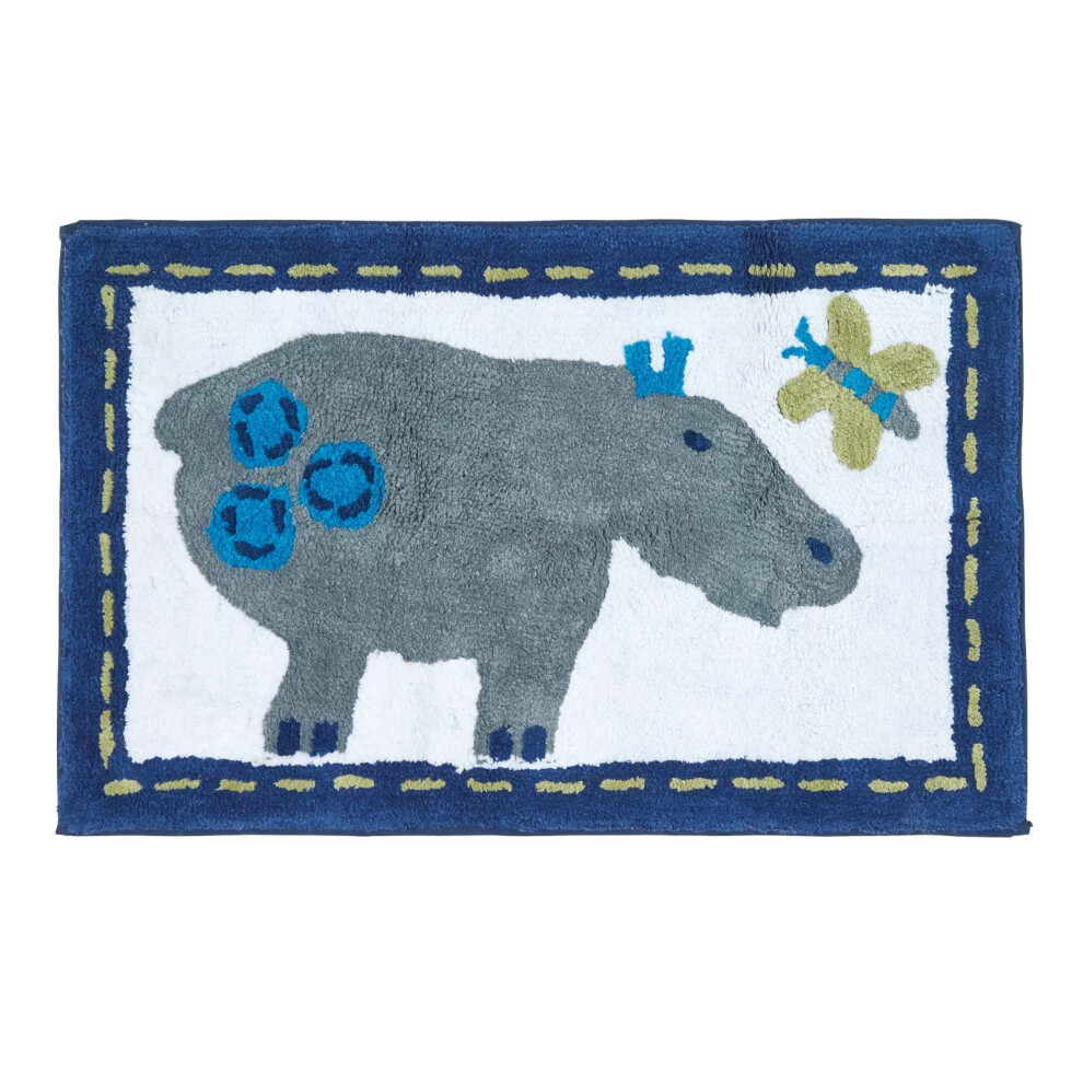Cotton Tufted Hippo Children Rug Grey Homescapes