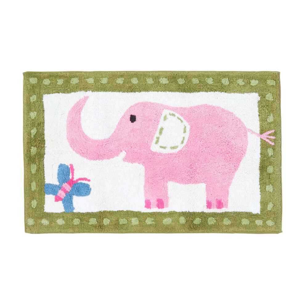 Cotton Tufted Elephant Children Rug Pink Homescapes