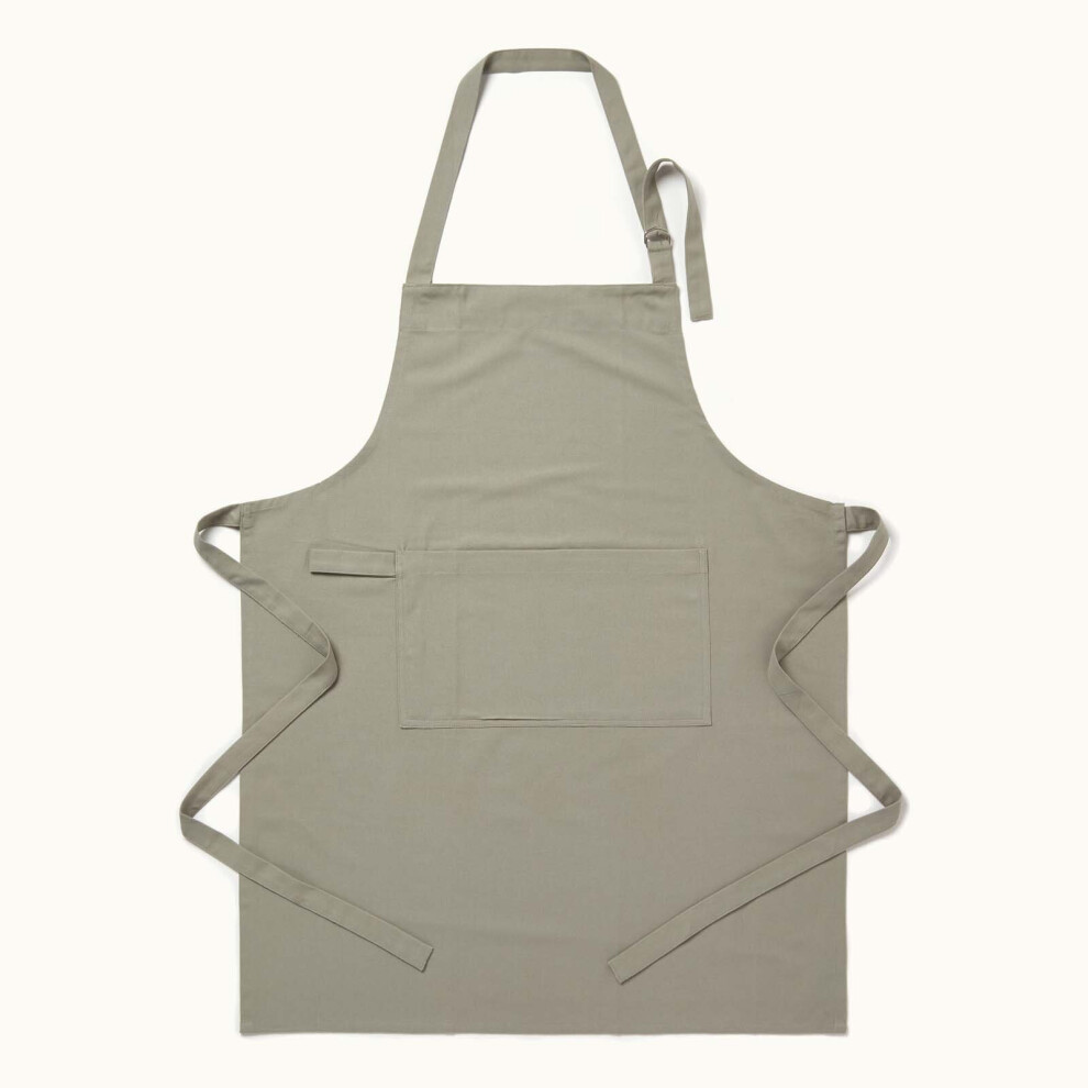 Homescapes Grey (Grey) Plain Cotton Apron Size 40