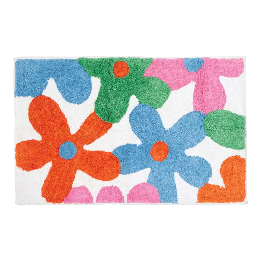Cotton Tufted Multi Colour Floral Children Rug Homescapes