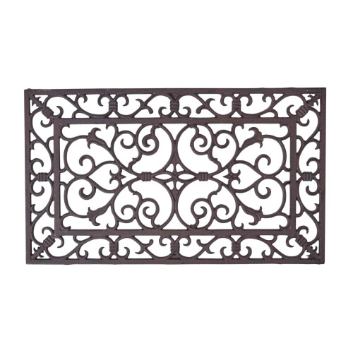 Homescapes Homescapes Cast Iron Door Mat Brown Rectangular Parisian Design
