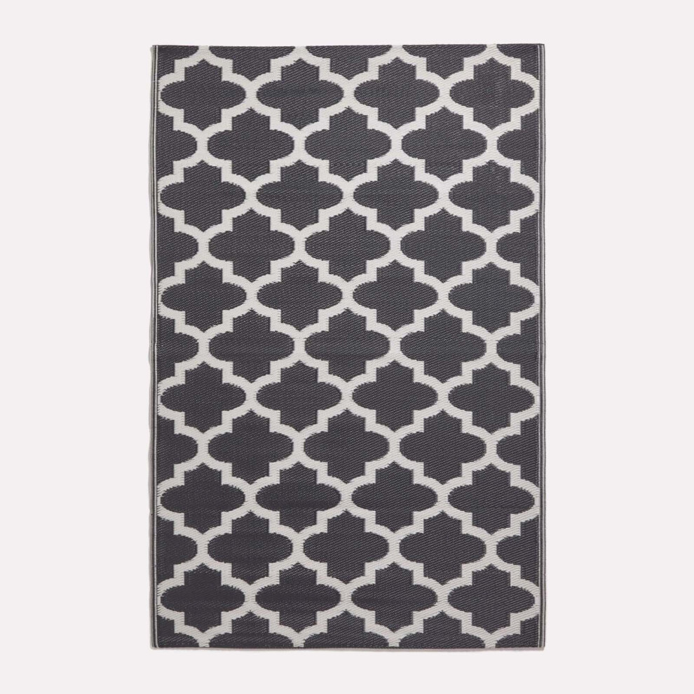 Nola Geometric Black & White Outdoor Rug