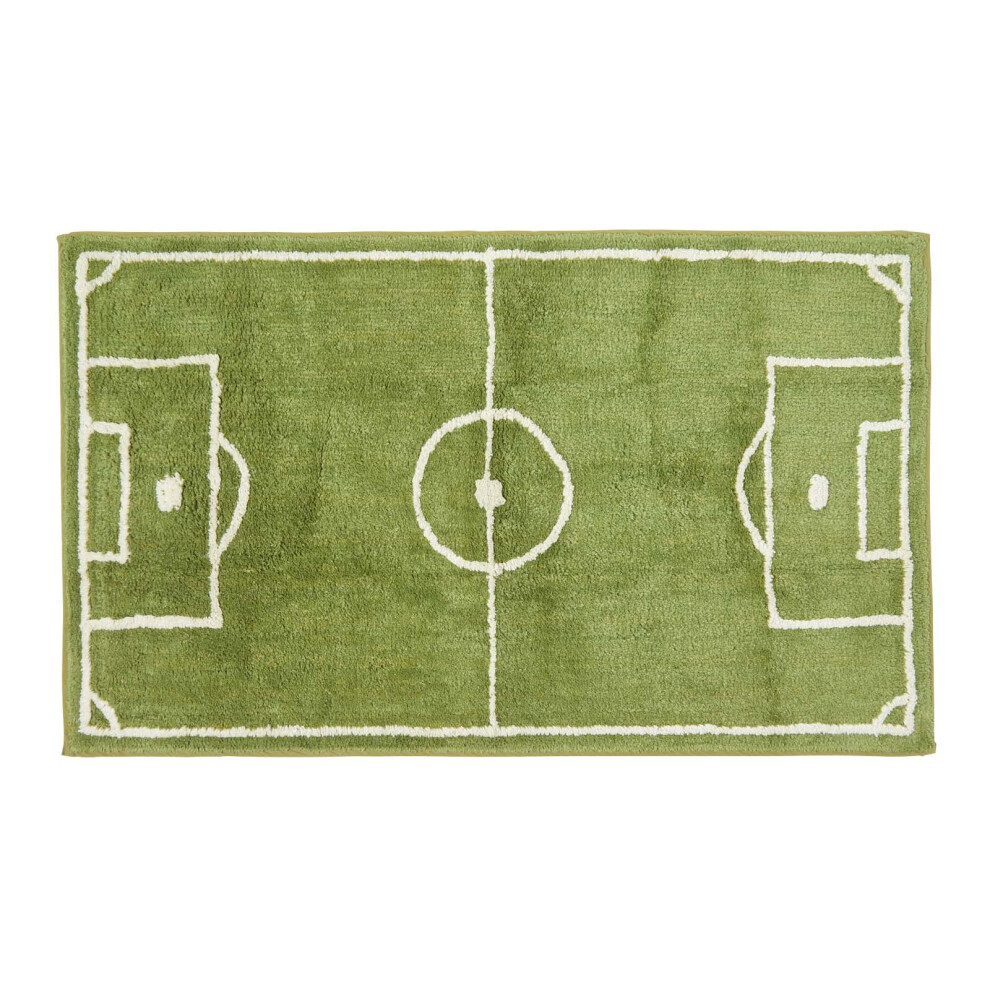 Cotton Tufted Football Pitch Kids Rug Green Homescapes