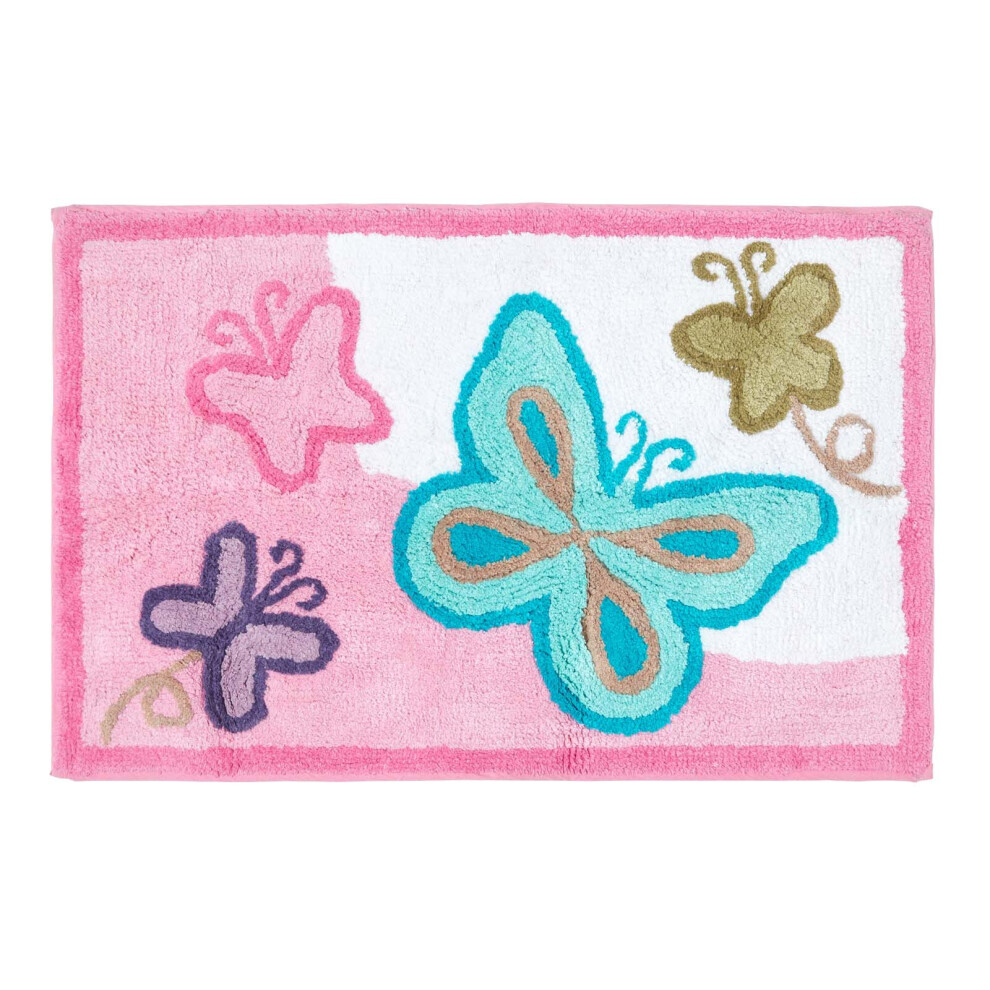 Cotton Tufted Butterfly Children Rug Pink Homescapes