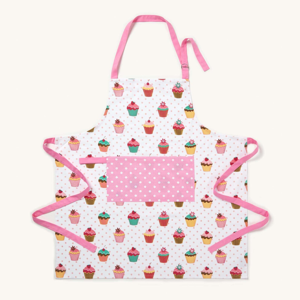 Homescapes Cupcake Cotton Apron Pink