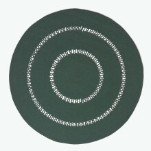 (120 cm Round, Green) Crochet Braided Rug Round