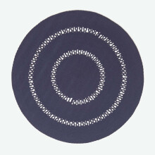 (150 cm Round, Navy) Crochet Braided Rug Round