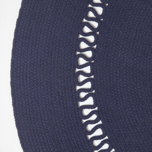 Homescapes (150 cm Round, Navy) Crochet Braided Rug Round 2