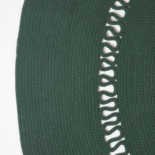 Homescapes (120 cm Round, Green) Crochet Braided Rug Round 2