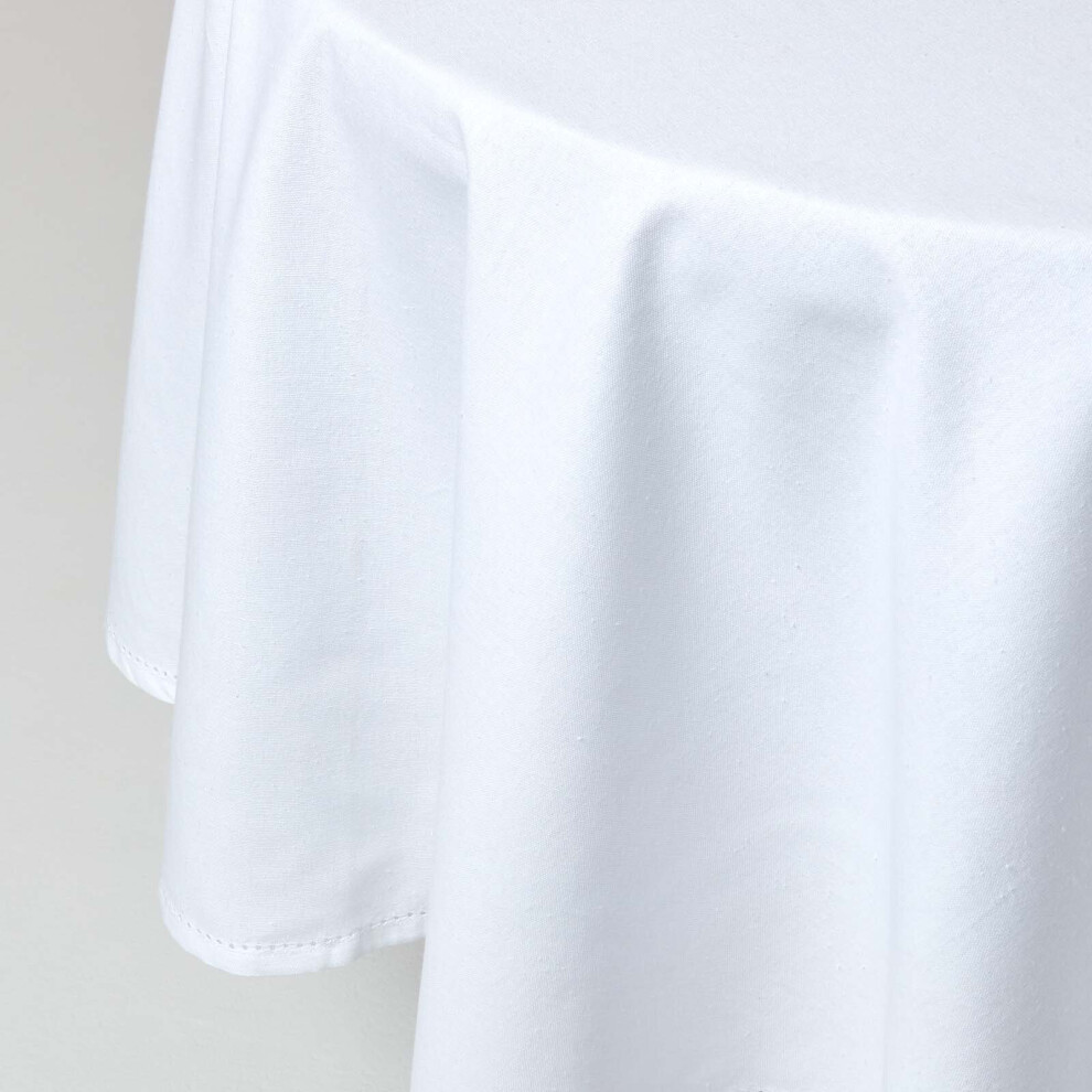 Plain Cotton Round Tablecloth, 178 cm