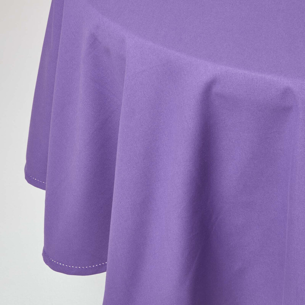 Homescapes Purple (178 Cm Round, ) Plain Cotton Tablecloth