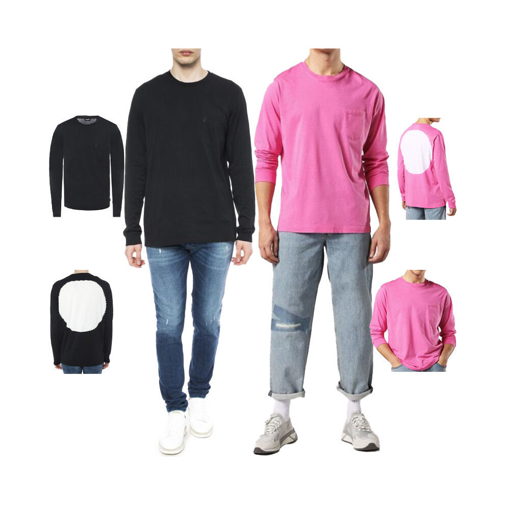 (Pink, M) DIESEL T AVON LS Mens T Shirt Long Sleeve