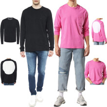 (Black, M) DIESEL T AVON LS Mens T Shirt Long Sleeve
