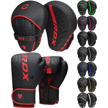 (Red) RDX Kids Boxing Gloves and Pads Set