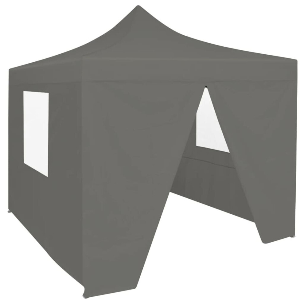 vidaXL Foldable Party Tent Pop-Up with 4 Sidewalls 3x3m Anthracite Gazebo