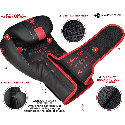 (Red) RDX Kids Boxing Gloves and Pads Set 1