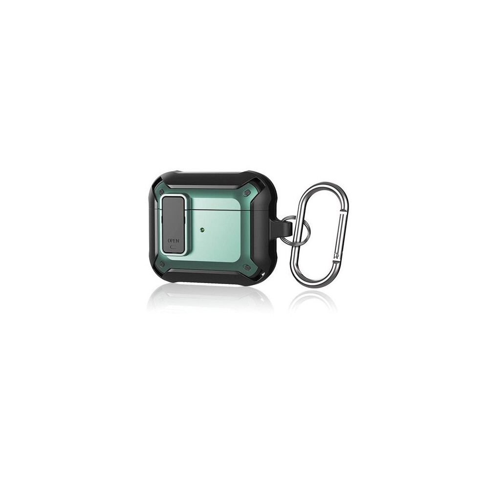 For Apple Airpod 3 Rugged 360 Protection Case In Black & Green Green,Black 8904382927981
